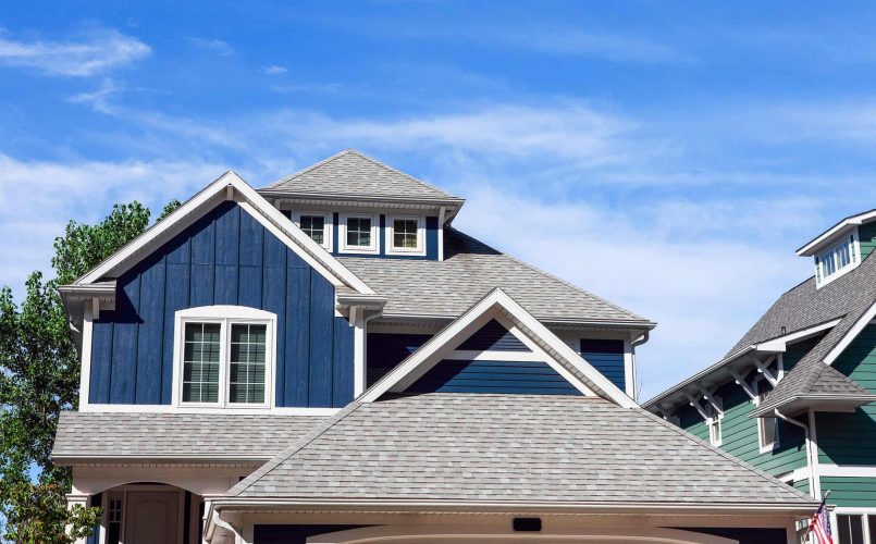 Close up row of beach houses